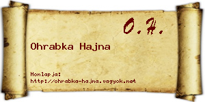 Ohrabka Hajna névjegykártya